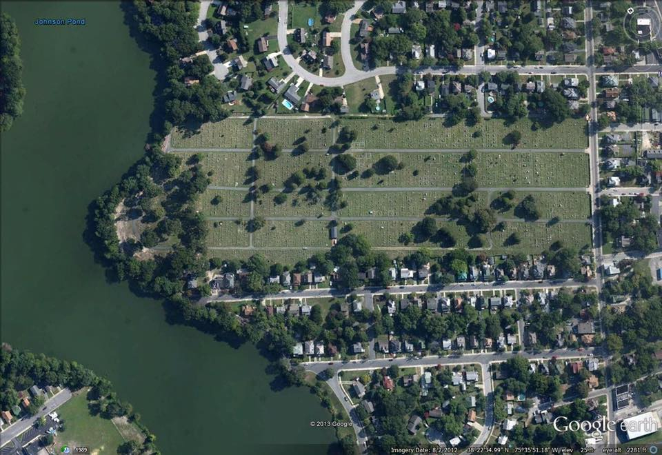 Aerial shot of the Parsons Cemetery