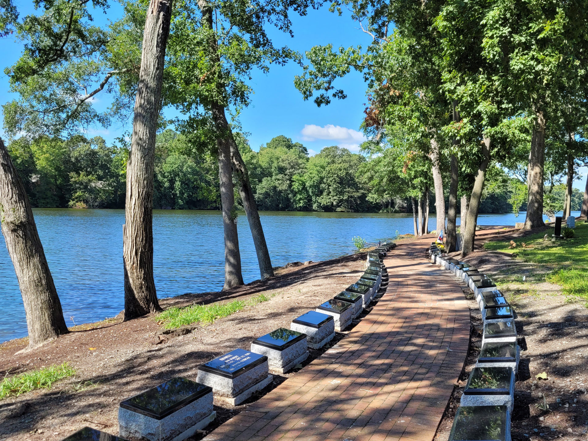 Parsons Cemetery memorial along the river